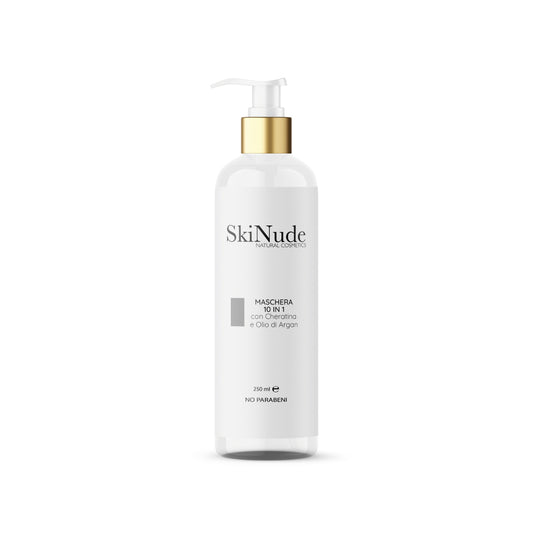 Skinude 10 in 1 maschera multi azione senza risciacquo con cheratina e olio di argan 200 ml