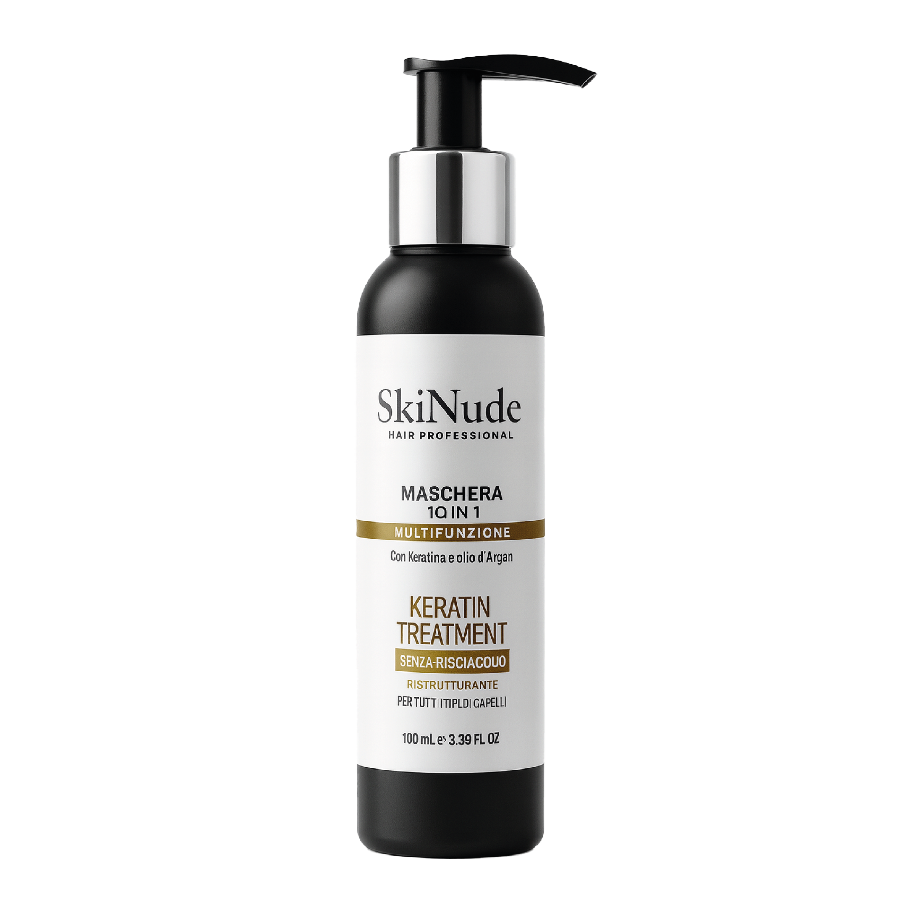 Skinude 10 in 1 maschera multi azione senza risciacquo con cheratina e olio di argan 150 ml